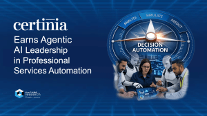 Article on Certinia Agentic AI leadership in the PSA market.