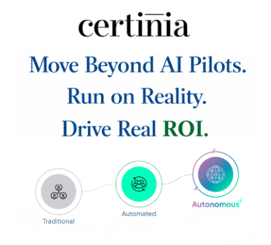 Graphic of Certinia and their plans to move beyond automation into knowledge work which is key to driving ROI in the professional services marketplace.