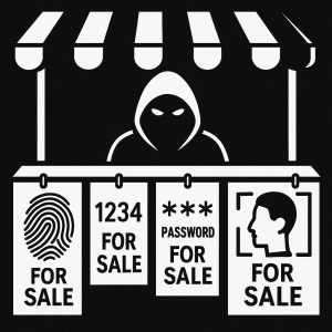 dark market with fingerprints, PINs, passwords, and facial data for sale