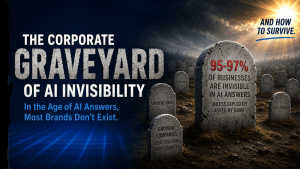 The cover thumbnail for "The Corporate Graveyards of AI Invisibility" research paper by Scott Hebner at theCUBE Research.
